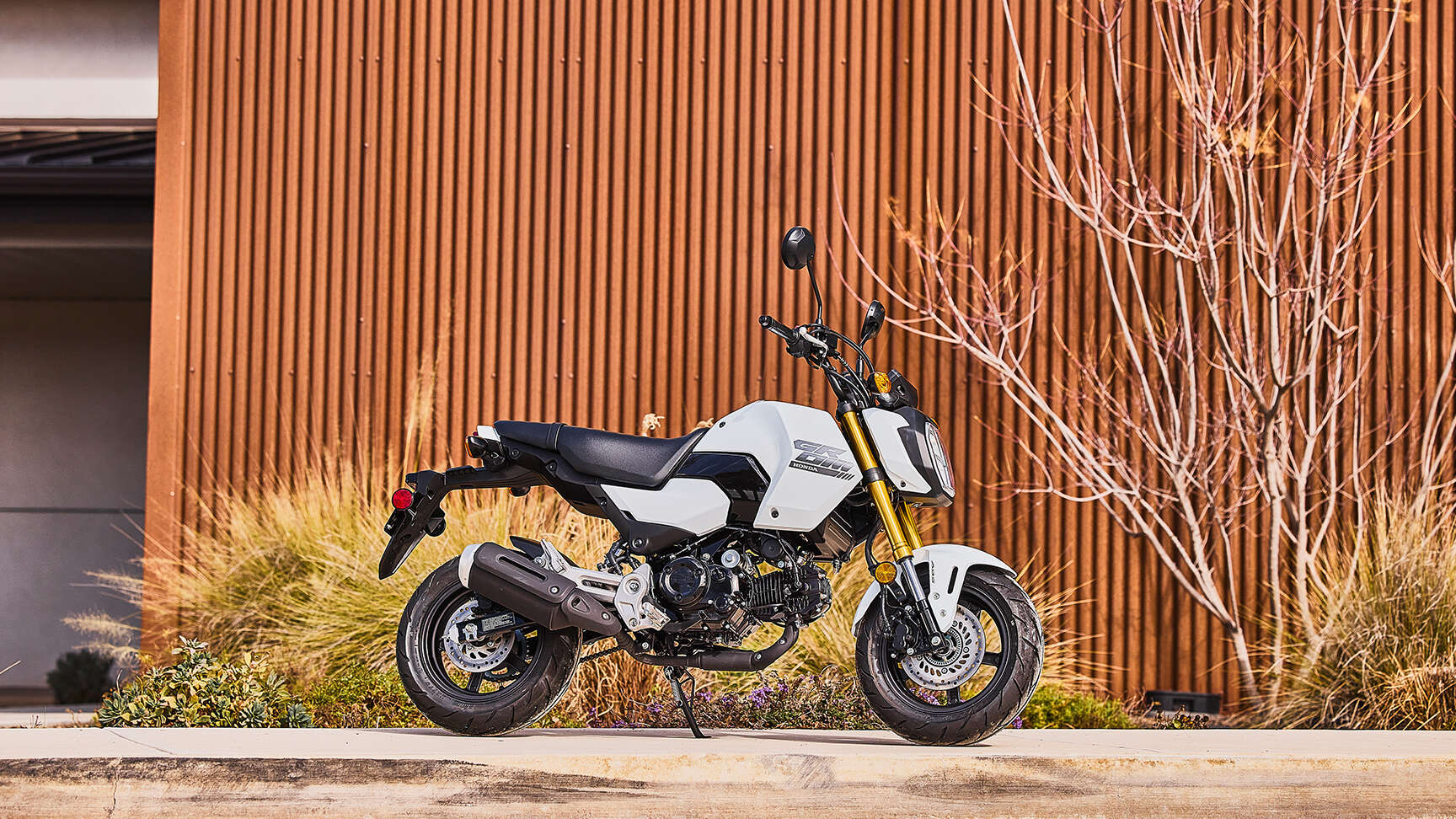MSX125 Grom oldalról, fehér színben, állóképen